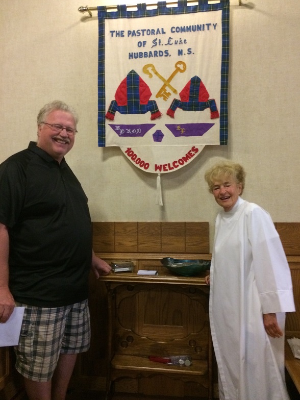 Ruth Ann (Sanny) Blakney and Peter Grant being recognised for their many years of dedication to St. Luke's Annual Variety Show, October 7, 2018.